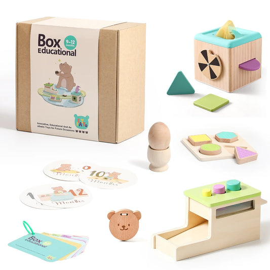 🌱 Montessori Wooden Toy Set – Early Learning & Development