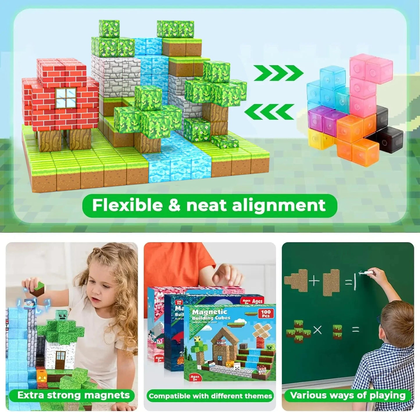 🧩 Magnetic Building Blocks - 208 PCS Forest World Set