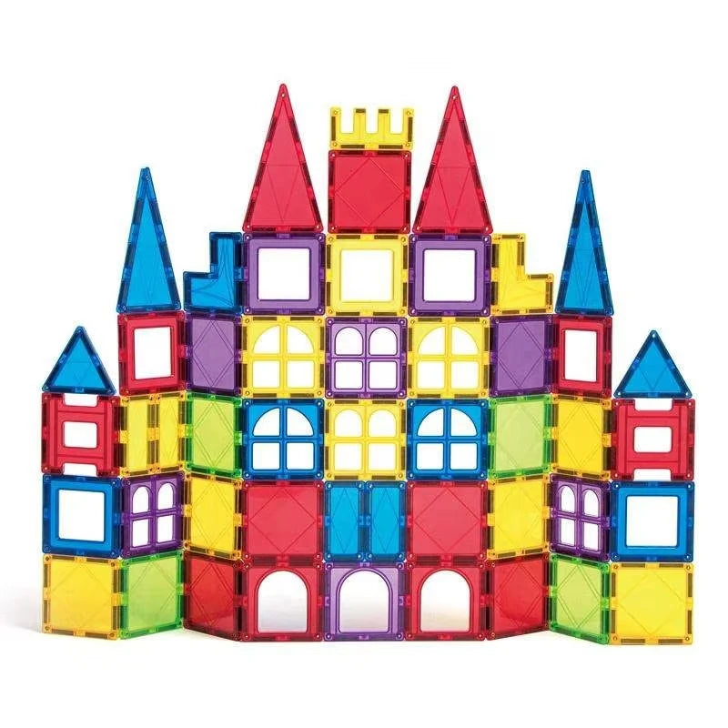 🧲 120PCS Magnetic Tiles – Creative Building Blocks for Kids